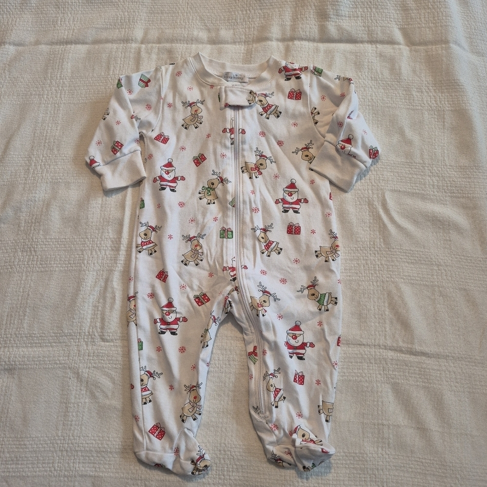 Kissy Kissy boys or girls 3-6 months zip up footie pima cotton VGUC
